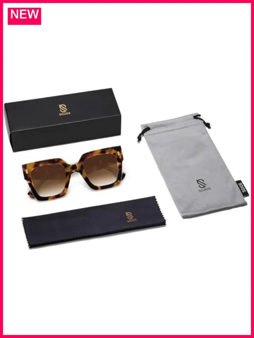 Oversized Square Sunglasses UV400 Protection